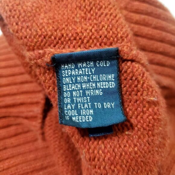 Vintage Polo Ralph Lauren Heavy Knit Pullover Sweater Size M Red Button Collar - Picture 11 of 11